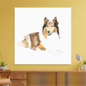 Ruwe, Langharige Collie Canvas Afdruk (Insitu (Woonkamer))