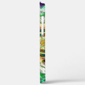 Ruwe metalen aqua blauw en groene textuur mandala Case-Mate iPhone case (Achterkant / Links)