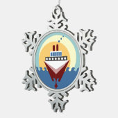Ruwe Ornament van Pewter Snowflake (Rechts)