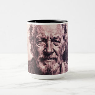 Ruwe Oude Man Fijn Kunst Portret Keramische Mok
