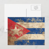 Ruwe Oude Vintage Cubaanse Vlag Briefkaart (Voorkant / Achterkant)