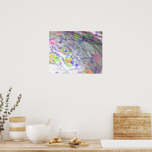 Ruwe papieren kribbel Abstract modern kunstwerk af Poster (Keuken)