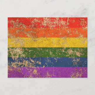 Ruwe  regenbooggrafflag met ouderdom briefkaart