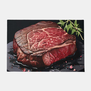 Ruwe Ribeye Steak Close-up Deurmat