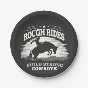 Ruwe ritten bouwen Western sterke cowboys Papieren Bordje