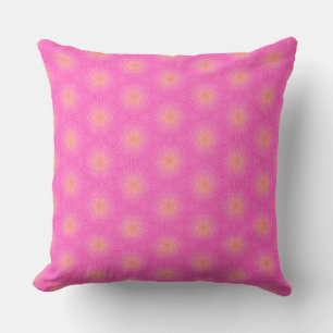 Ruwe roze met oranje stukken kussen