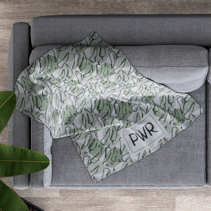 Ruwe Schets Chili Peppers op groen Fleece Deken