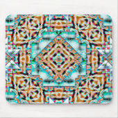 Ruwe textuurmix met zilverborden, kaleidoscoop muismat (Voorkant)