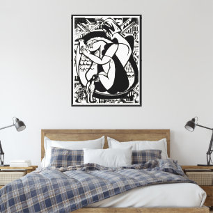Ruwe uitdrukking: vrouw in bad kunst van Kirchner Canvas Afdruk