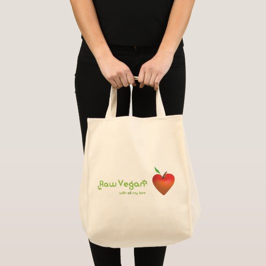 Ruwe vegan met al mijn liefde (rood appelhart) tote bag (Voorkant (product))