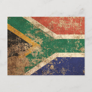 Ruwe  Zuid-Afrikaanse vlag Briefkaart
