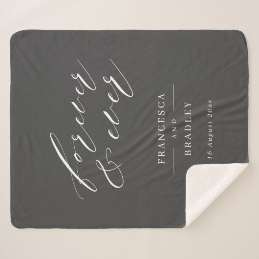 Ruwelijk voor altijd en ooit sherpa deken (Voorkant (horizontaal))