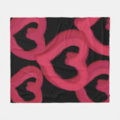 Ruwweg getrokken roze harten op aangepaste kleur fleece deken (Voorkant (Horizontaal))