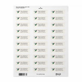 Ruwwerende Hummingbird Return Address Label (Full Sheet)