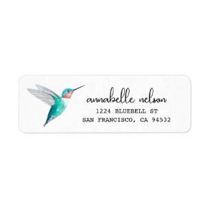 Ruwwerende Hummingbird Return Address Label