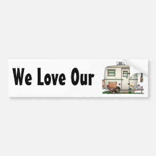 RV-aanhangwagen voor ruitglas Bumpersticker