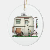 RV-aanhangwagen voor  ruitglas Keramisch Ornament (Links)