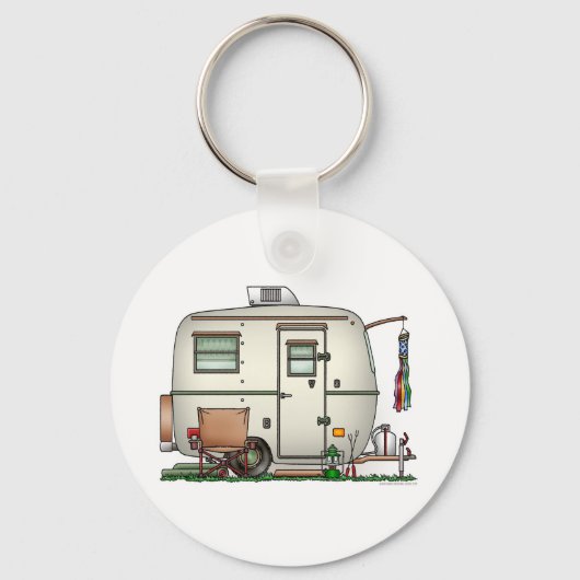 RV-aanhangwagen voor  ruitglas Sleutelhanger (Voorkant)