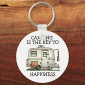 RV-aanhangwagen voor  ruitglas Sleutelhanger (Voorkant)
