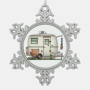 RV-aanhangwagen voor ruitglas Tin Sneeuwvlok Ornament