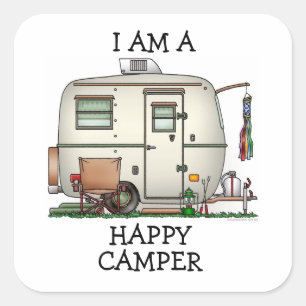 RV-aanhangwagen voor ruitglas Vierkante Sticker