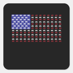 RV Amerikaanse vlag   Amerikaanse eigenaar van ee Vierkante Sticker