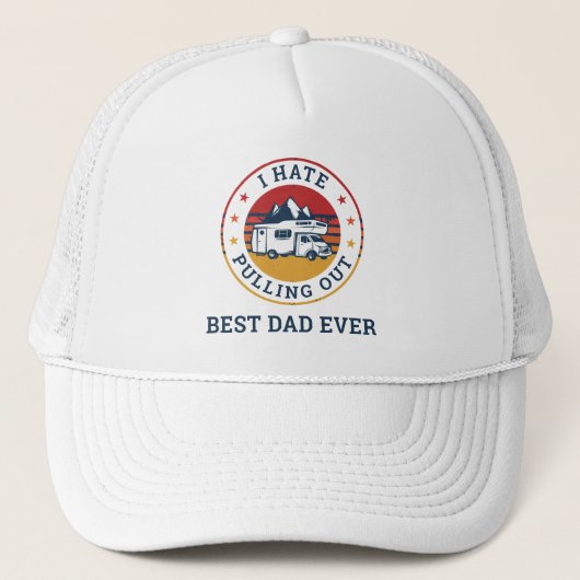 RV Camping Fathers Day Retro Custom Birthday Trucker Pet (Voorkant)