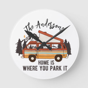 RV Camping Tent Trailer Home is waar u het parkere Ronde Klok