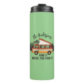 RV Camping Trailer Home is waar u het parkeren Thermosbeker (Voorkant)