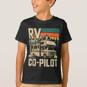 Rv copiloot rv kamperen camper zonsondergang lands t-shirt