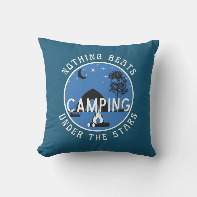 RV Décor - blauw niets valt onder de sterren Buitenkussen (Voorkant)