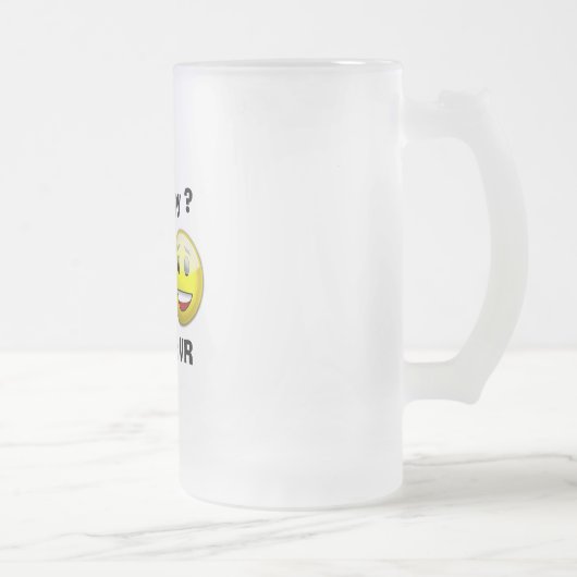 "RV Happy"-Mok Matglas Bierpul (Rechts)