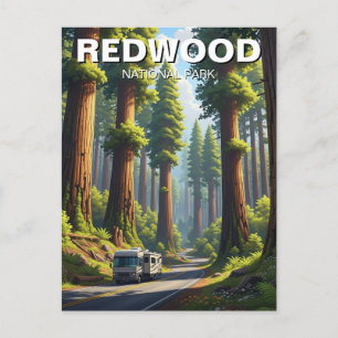 RV in het Redwood National Park Briefkaart