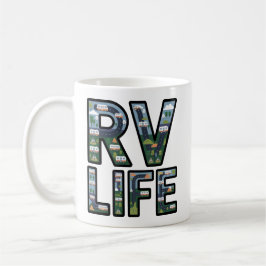 RV Life Adventure Camper Road Trip Typografie Koffiemok