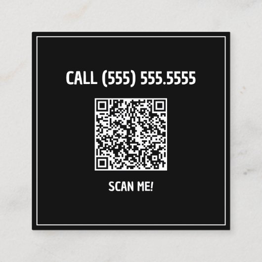 RV Motorhome Custom QR Vierkante Visitekaartje (Achterkant)