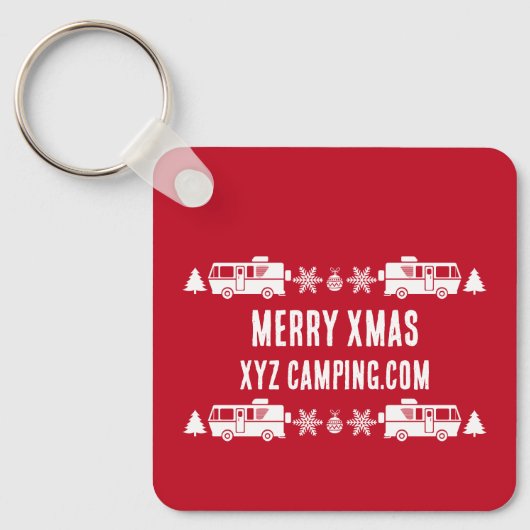 RV Motorhome Kerstdecoratie Sleutelhanger (Voorkant)