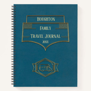 RV Motorhome-reisblad met retro Notitieboek