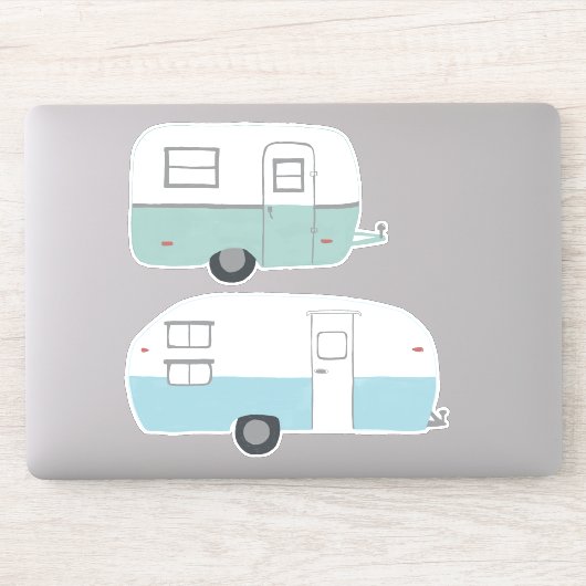  RV-trailer Camper set van 2 tekenkunst Sticker (Computer)