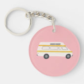 RV Van Motorhome Campervan Cute Drawing Sleutelhanger (Voorkant)