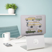 RV Van Motorhome Campervan Cute Drawing Sticker (Laptop op bureau)
