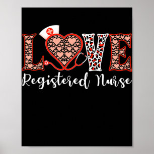 RvE: Geregistreerde zuster Love Heart Stethoscoop Poster