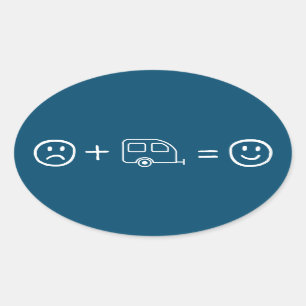 RVing maakt u Gelukkig Ovale Sticker
