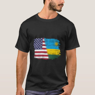Rwanda en Amerikaans met vlag voor Rwandan T-shirt