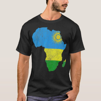 Rwanda Flag Africa Continent Silhouette Gift for 1 T-shirt