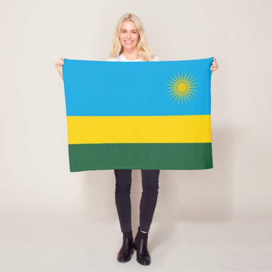 Rwanda Flag Fleece Deken (In situ)