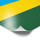 Rwanda Flag Foto Afdruk (Hoek)