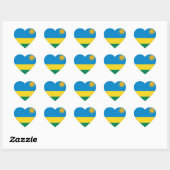 Rwanda Flag Heart Sticker (Vel)