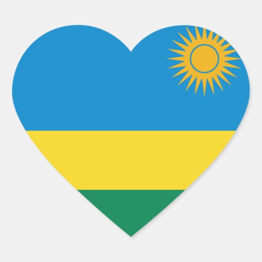 Rwanda Flag Heart Sticker (Voorkant)
