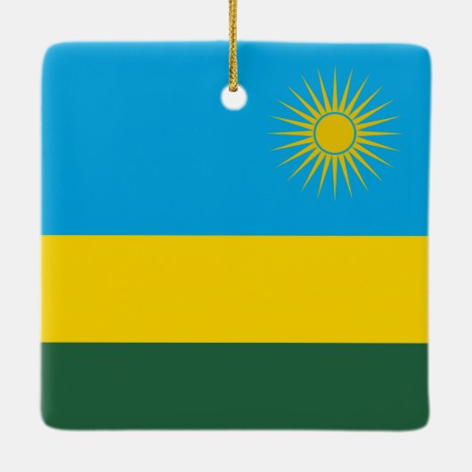 Rwanda Flag Keramisch Ornament (Achterkant)