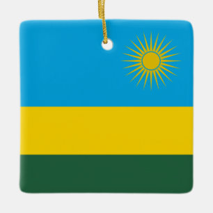 Rwanda Flag Keramisch Ornament